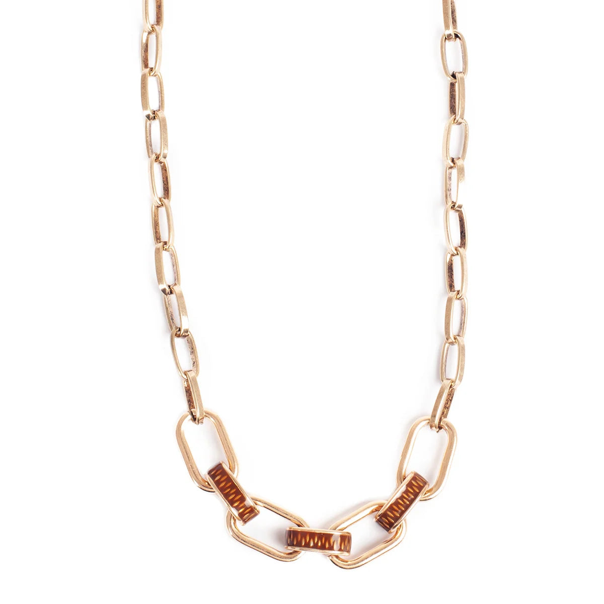 A&C Oslo - Kort länkkedja med brun emalj
