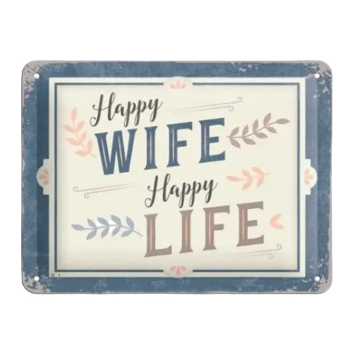 Nostalgic Art - Metallskylt Happy Wife