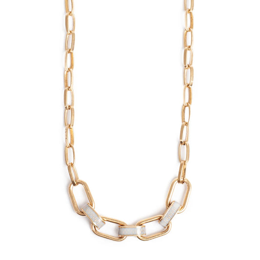 A&C Oslo - Kort länk-kedja med ljusgrå emalj